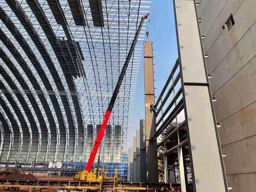 福建省閩光股份集團有限公司燒結南區(qū)一次料場封閉大棚網架